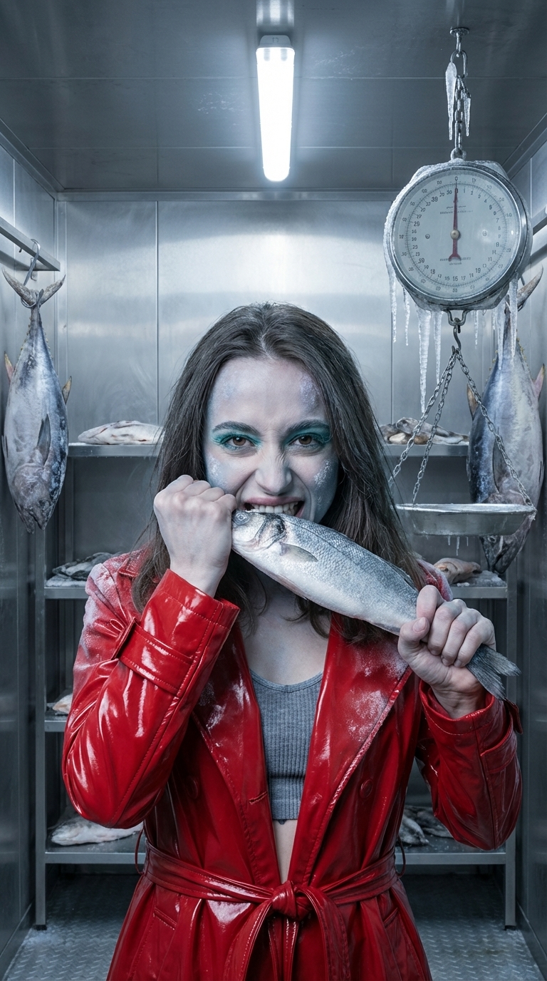 Морозильник с рыбой